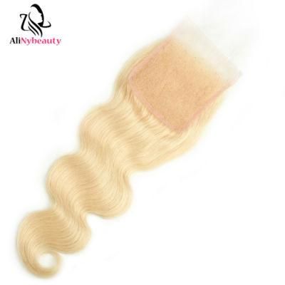Cheap 100% Human Hair Body Wave Natural Hairline 613 Lace Closure