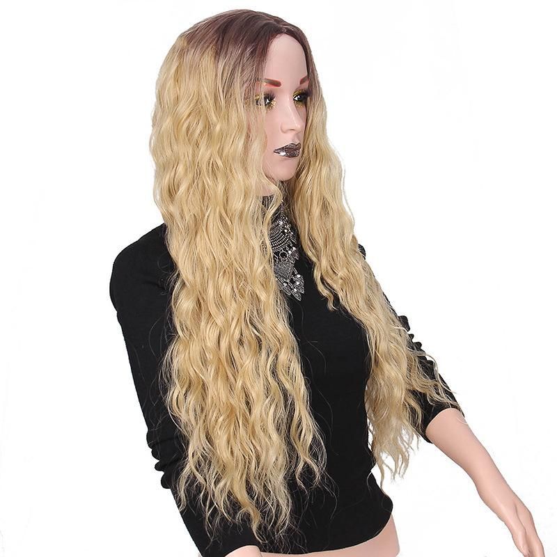 Synthetic Long Wigs for Black Women Heat Resistant Curly 613 Brown Ombre Blonde 24inch