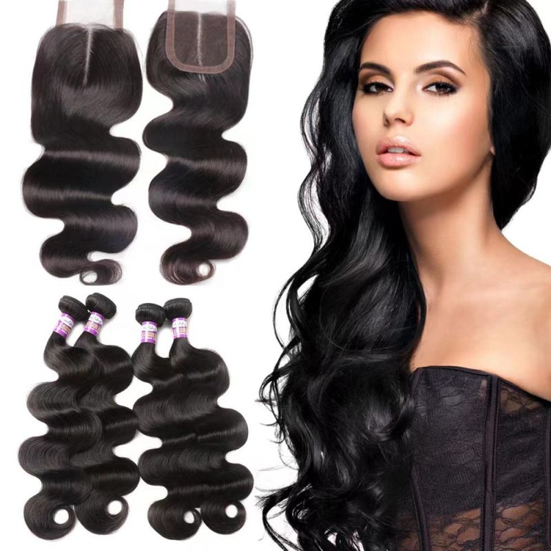 Wholesale 10 12 14 16 Inch Virgin Human Hair 4X4 5X5 6X6 7X7 Natural Color Body Wave 5*5 Transparent Lace Closure Overnight Ship