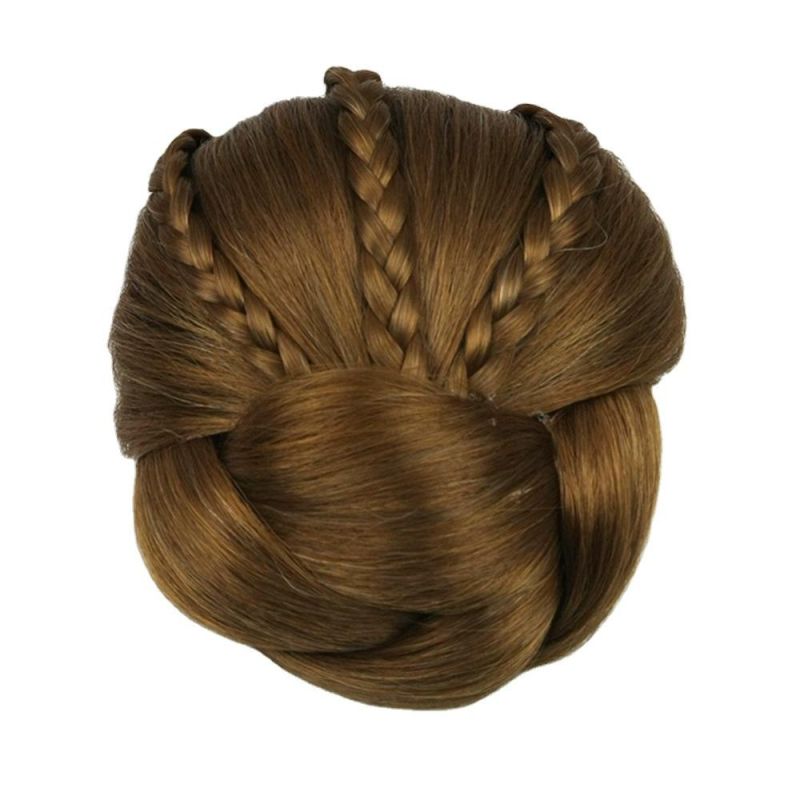 Fashion Style 6 Colors Synthetic Hair Braided Hair Chignon Clip in Hair Bun Donut Rollers Accessories for Women