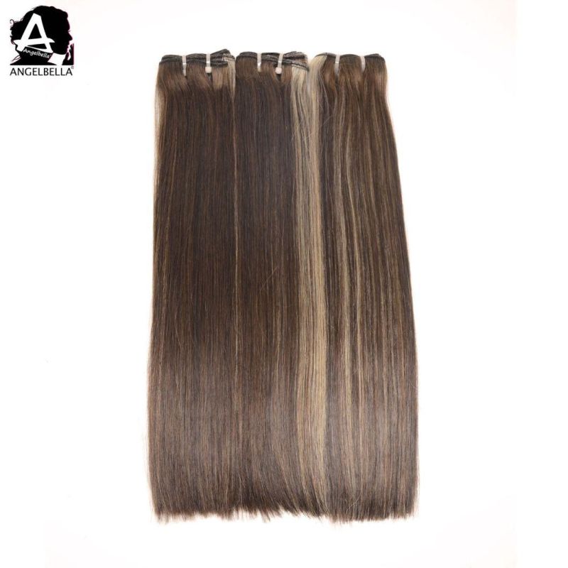 Angelbella Brazilian Silky Straight Remy Hair 4# 27# Human Hair Weaving