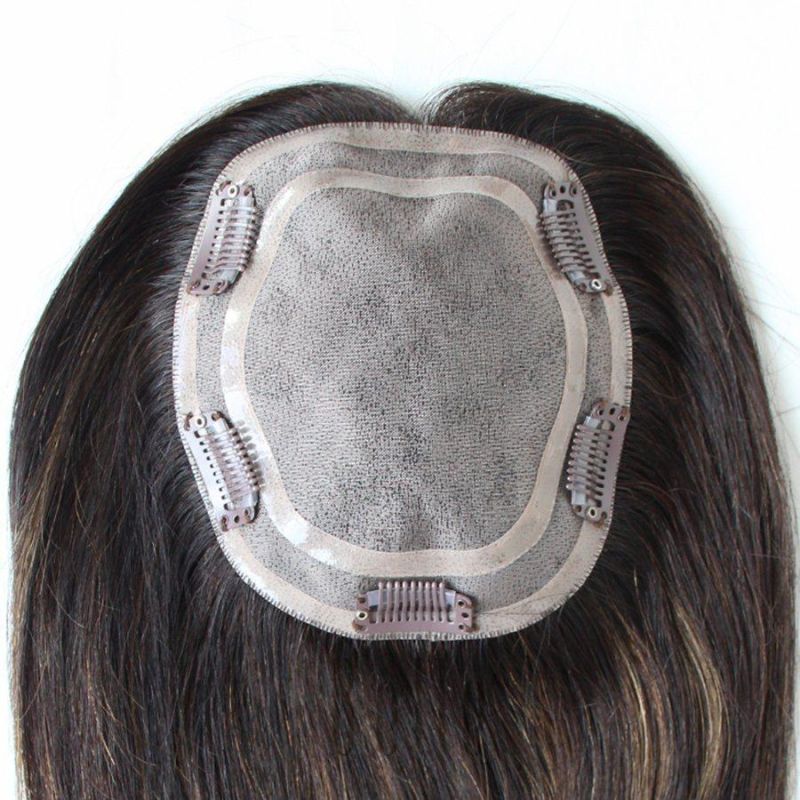 Free Parting 100% Human Hair Luxury Mono Topper