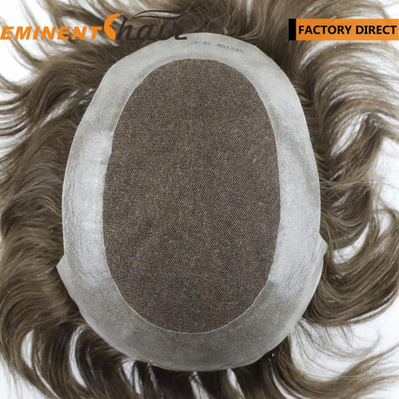 Stock Human Hair Lace with PU Edge Men′ S Toupee