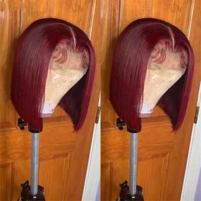 Short Straight Bob Human Hair Wigs 99j Bob Lace Front Wig