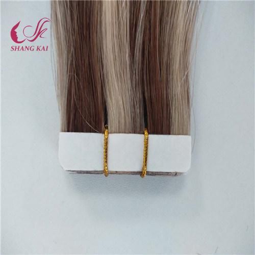Wholesale Hot Selling Fashion 100% Human Virgin Piano Color Virgin Remy Tape Hair Extension