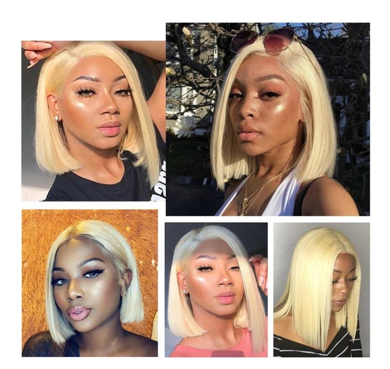 Blonde Color Peruvian Human Hair Bob Wigs