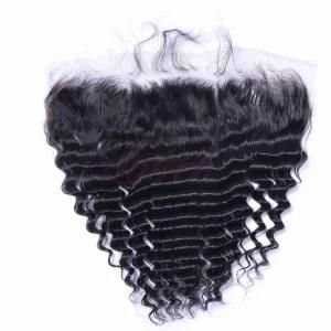 Deep Wave Human Virgin Hair 13X4 Swiss Lace Frontal