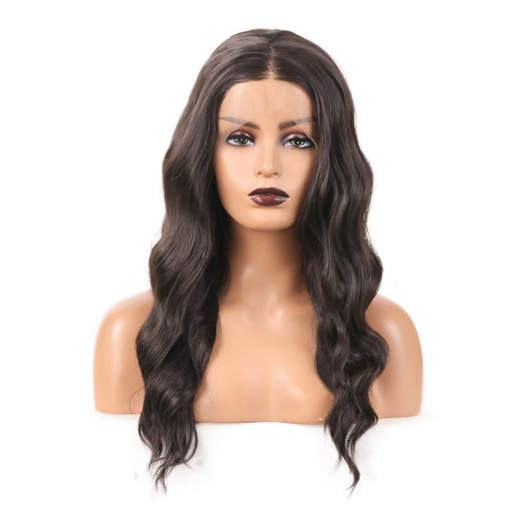 Wholesale 13X4 Synthetic Fiber Lace Front Middle Part Natural Wave China Wig