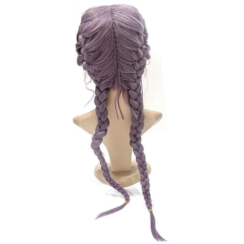 Lowest Price Hair Braid Purple 24 Inches Lace Front Wig