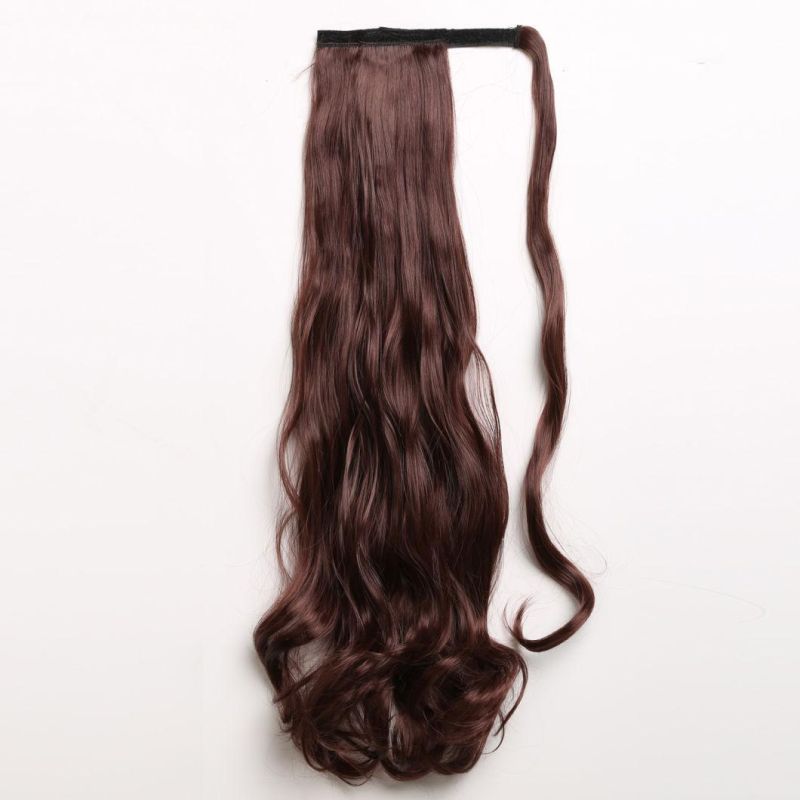 Women Long Wavy Synthetic Wrap Around Hairpieces High Temperature Fiber Ponytail Hair Extension