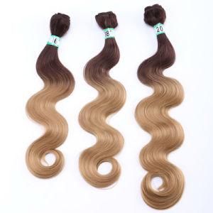 Wholesale High Temperature Fiber Body Wave Highlight Color 4/27 Weave Ombre Hair Synthetic Hair Weft