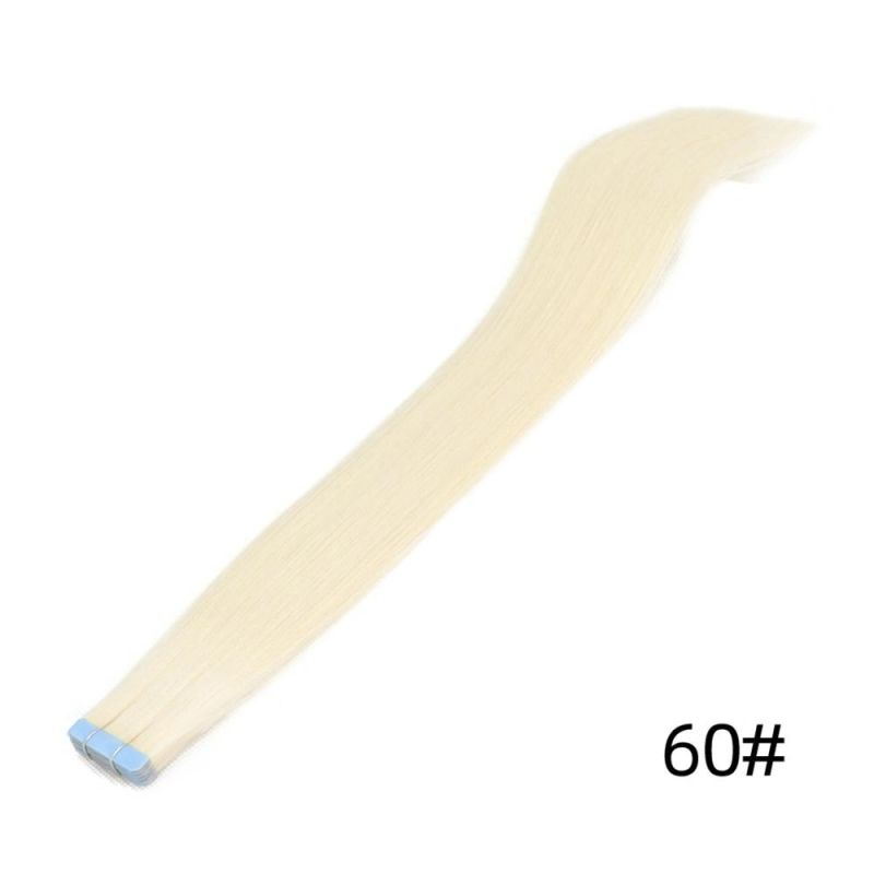 Human Hair Tape Extensions European Natural Seamless Skin Weft 18" Black Brown Blonde 100% Virgin Remy Hair 10 PCS