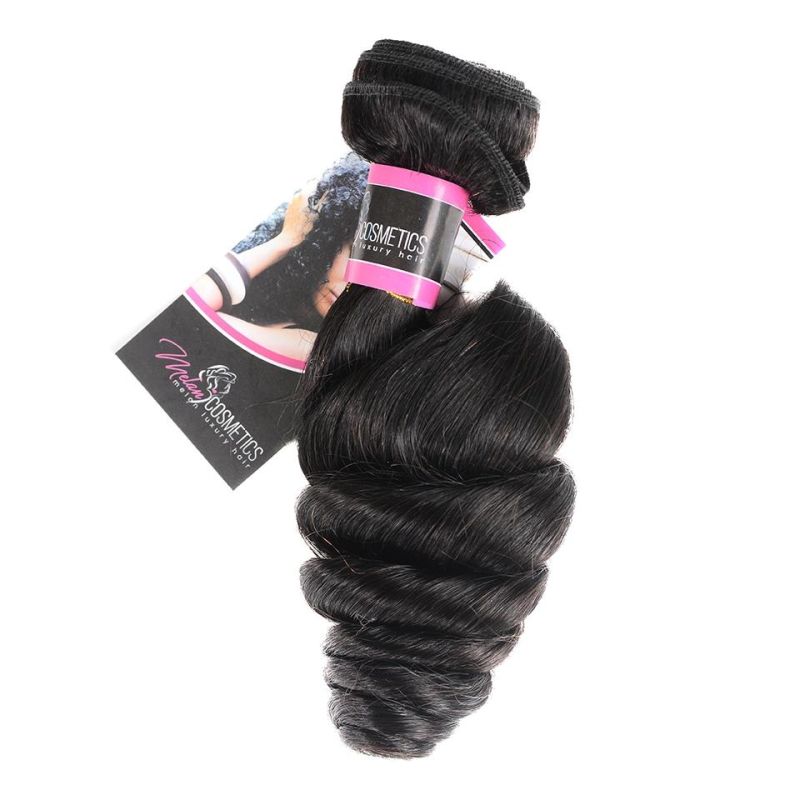 China Hair Wholesale Soft Natural Black Malaysian Virgin Human Hair Loose Wave Cuticle Hold Hair Weft