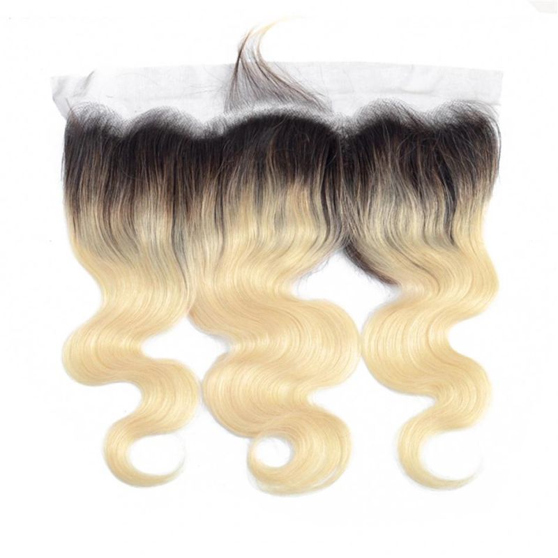 Alinybeauty Brazilian Human Hair T1b/613 Bundles with Frontal
