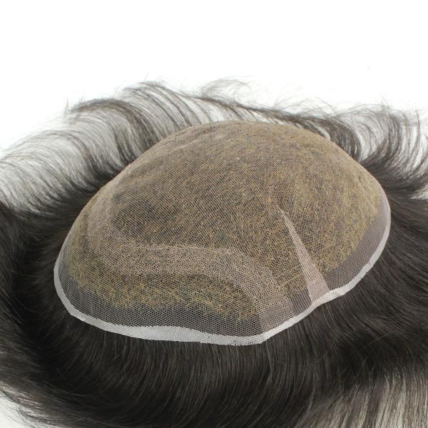 Invisible Knots Natural Hairline Swiss Lace and French Lace Hair System
