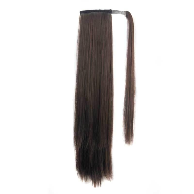 Long Silky Straight Heat Resistant Fiber Synthetic Hair Piece Wrap Around Ponytail Extension for Women