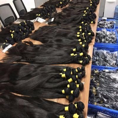 Grade 10A 12A Unprocessed Virgin Indian Hair Bundles, Cuticle Aligned Double Drawn Mink Raw Virgin Indian Human Hair Weave
