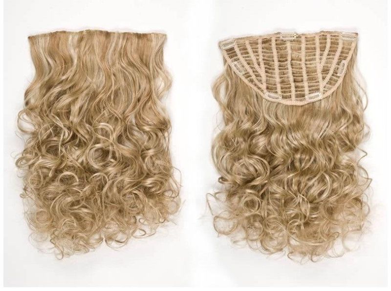 Clip in Half Wig Hairpieces Virgin Hair Clip on Hair Extensions (AV-HW00-24)