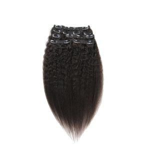 Yaki Straight Natural Black Clip-in 100% Human Hair