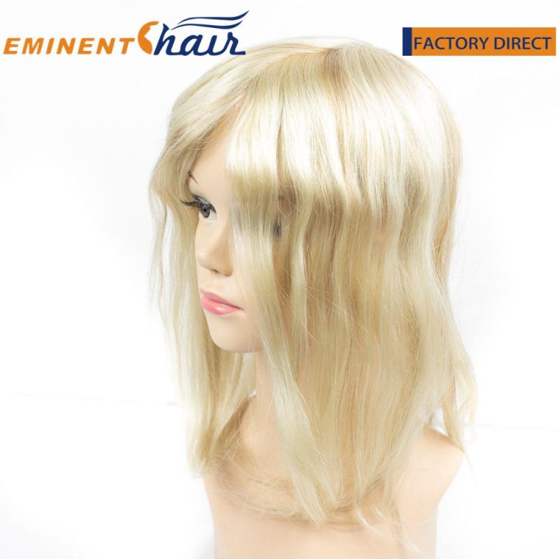 Women′ S Toupee French Lace with PU Around Lace Front and Highlight Color
