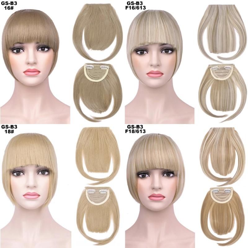 Synthetic High Temperature Fiber Clip in Hair Piece Bangs