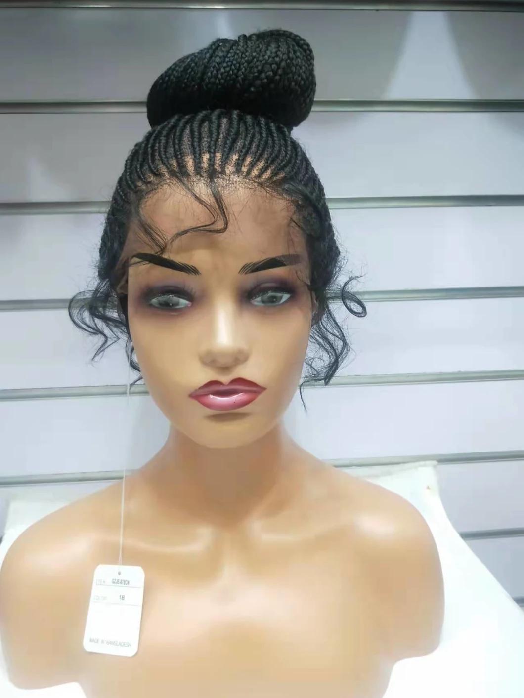 New Style Lace Frontal Synthetic Hair Blonde Braided Wigs with Baby Hairs
