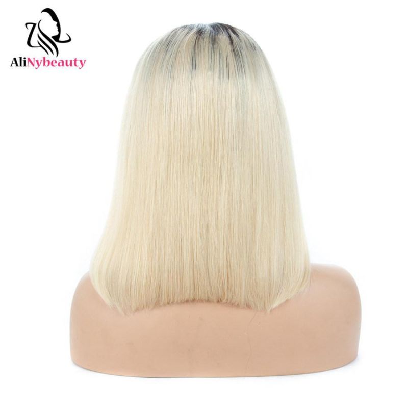 Color 1b/613 Brazilian Human Hair Lace Front Wig