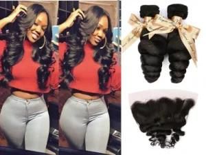 8A Eurasian Loose Wave 100% Human Hair Extension Natural Black Wholesale for Africans