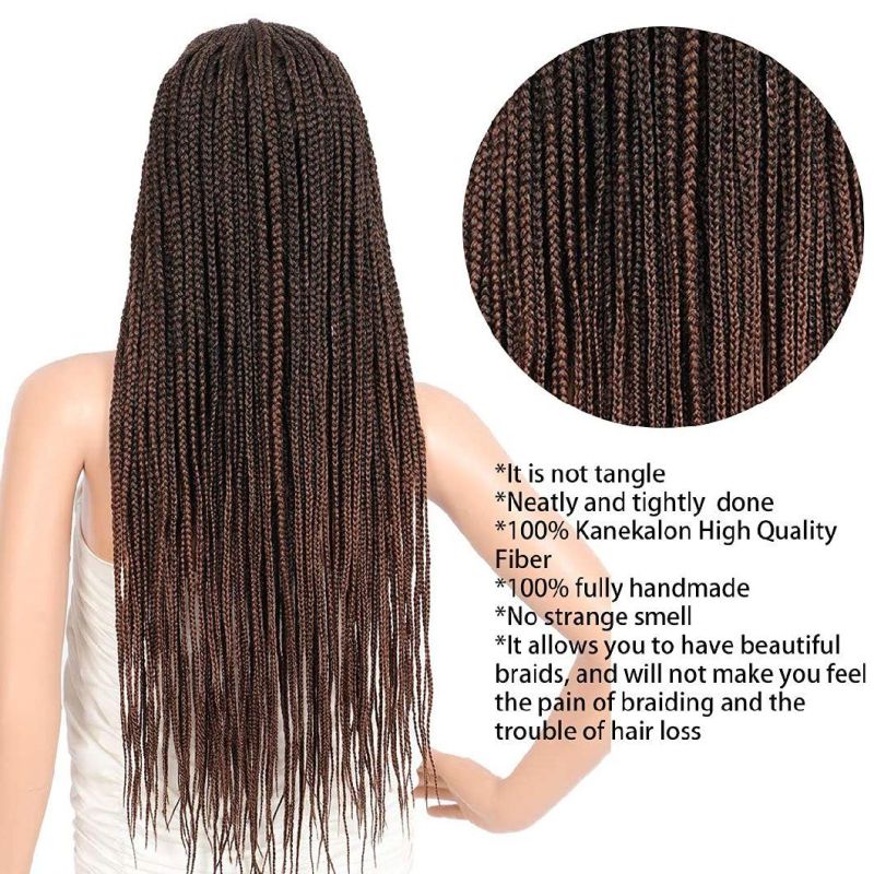 13X7 Hand Braided Lace Front Fulani Cornrow Box Braid Wigs with Baby Hair for Women Lightweight Synthetic Lace Frontal
