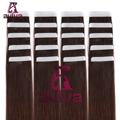 Aviva Double Side Tape Hair Extension Virgin Hair Skin Weft Tape in Hair Extension PU Tape Human Hair Extension 16inch