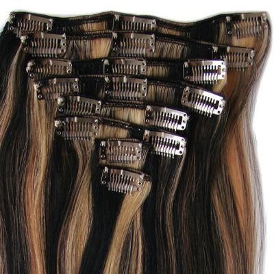 Factory Wholesale Virgin Brazilian Hair Double Weft Full Head Clip on Hair Extension