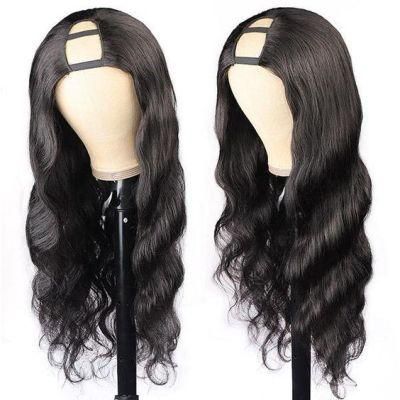U Part Brazilian 100% Human U Part Wig 10A Hair, U Part Wig with Clip, Body Wave U Part Wigs