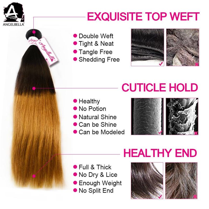 Angelbella High Quality Cheap Price Brazilian Hair Weaving Colorful Remy Human Hair