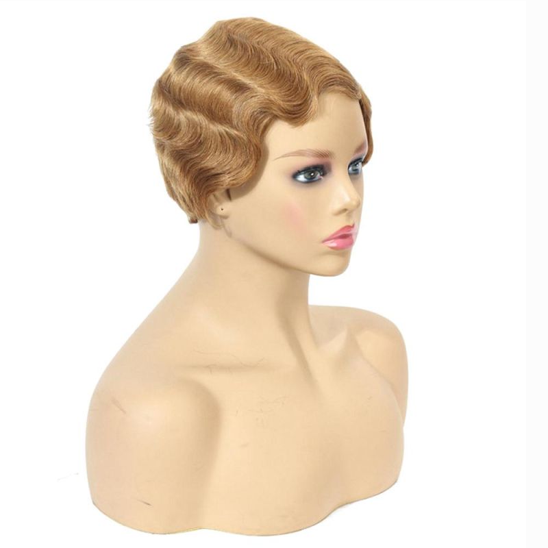 Kbeth Curly Short Wigs for Sexy Girls Trendy Remy Customized Accept Luxury Free Part Cool Remy Real 12inch Human Hair Cheap Price Machine Made Wig Ready to Ship