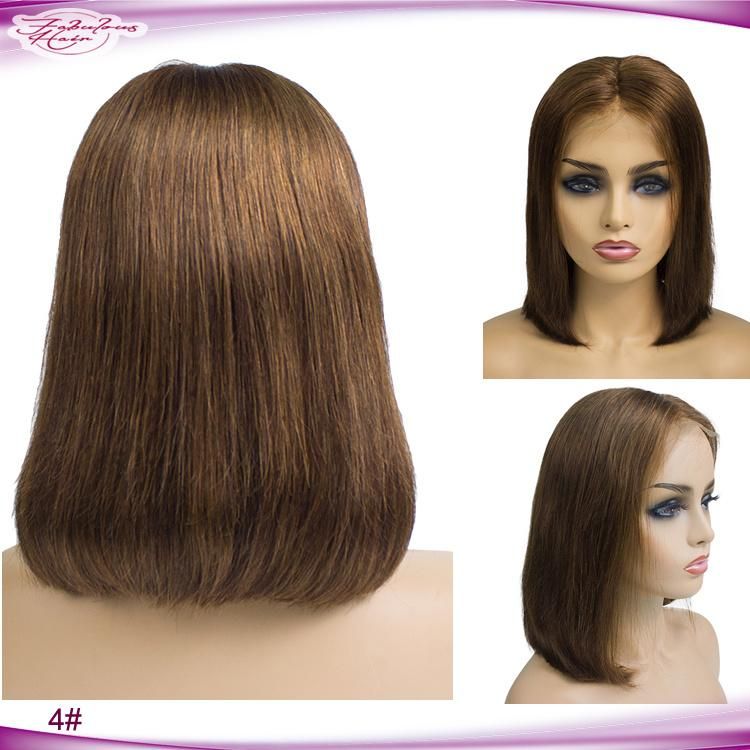 Factory Price 100% Human Hair Wig Color 4# Bob Wig