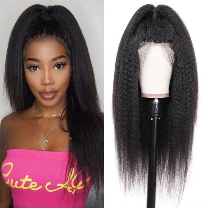 Kinky Curly Yaki 13X4 Lace Front Human Hair Wigs for Black Women 20-30 Inch Human Hair Wigs Brazilian Frontal Wig