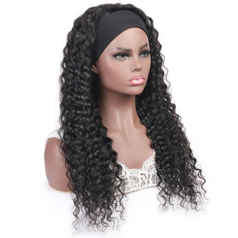 Human Hair Factory Price Deep Wave Headband Wig High Quality