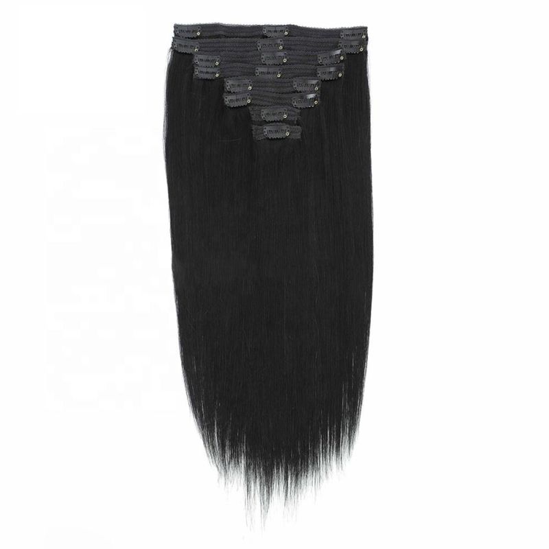 8PCS/Set 18 Cilps Straight Human Hair Unprocessed Virgin Clip in Hair Extensions