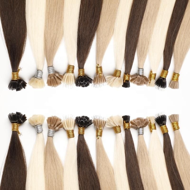 Light Color Remy Human Pre-Bonded Hair Nano Tip Russian Hair Extensions 1g Double Drawn Nano Micro Loop Hair Extensions.