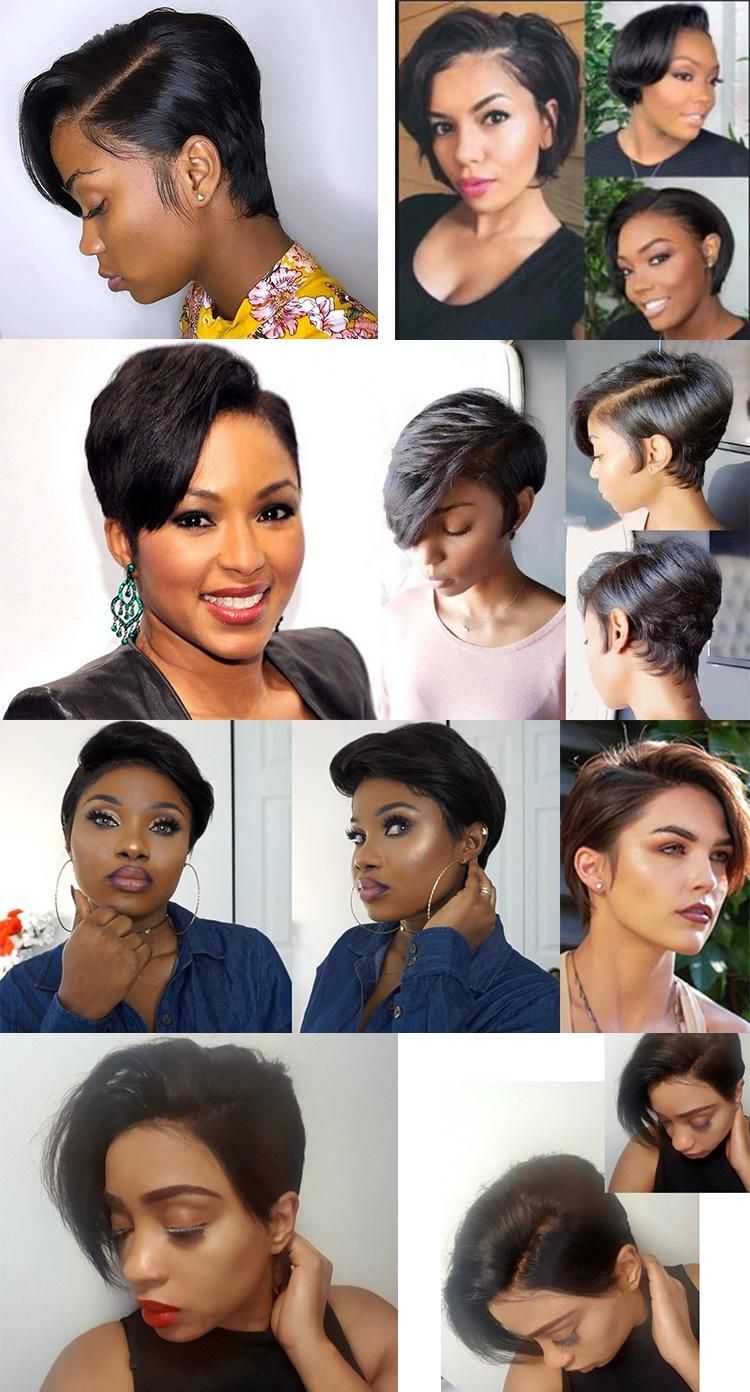 Loose Water Wave Short Pixie Cut Lace Front Human Hair Wig Curly Brazilian Bob Lace Frontal Pixie Curls Wig for Black Women