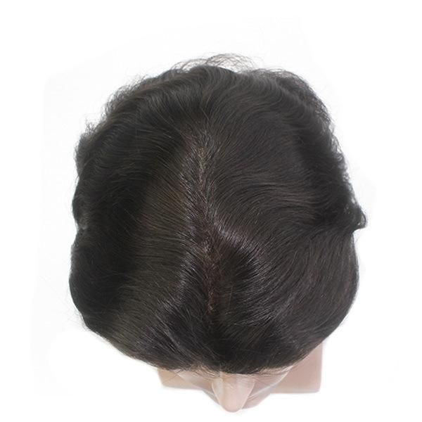 Lw1222 Super Fine Mono with PU Full Cap Natural Hair Toupee