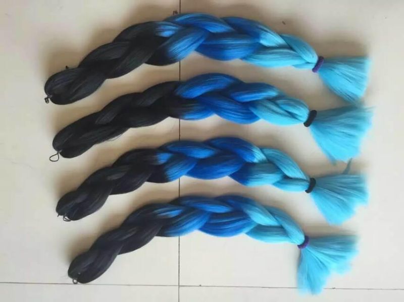 100% Kanekalon Ombre Two Tone Jumbo Braid Synthetic Hair Extension