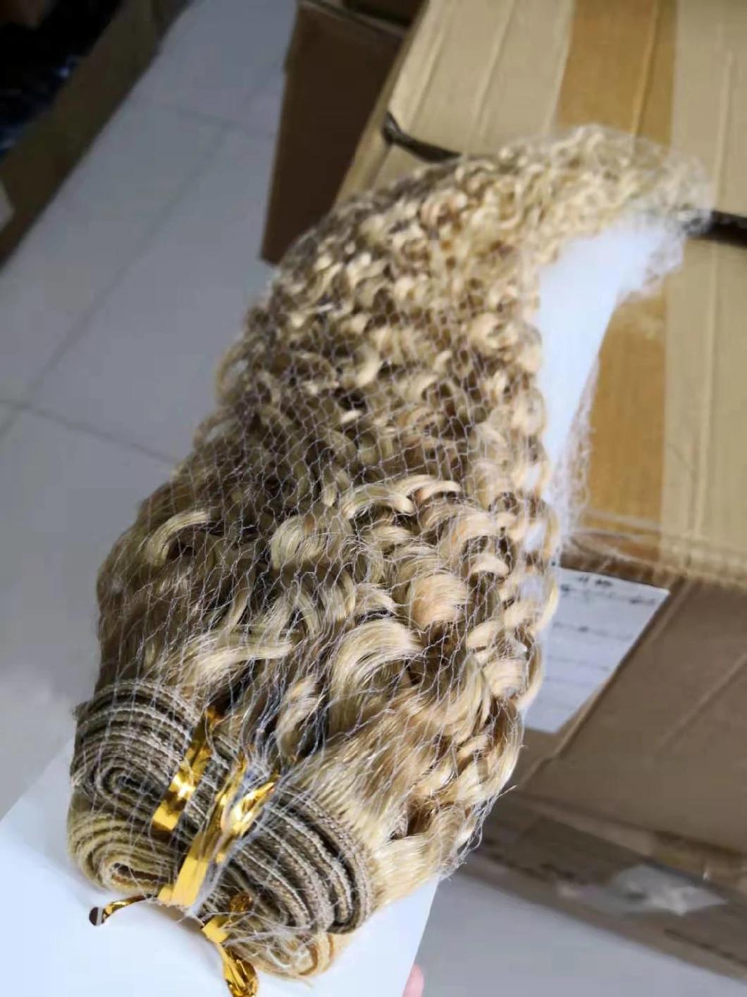 P4/613# 20" Blond Human Hair Water Weave Bundles