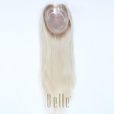 T Color 100% Virgin Human Hair Mono Topper for Females