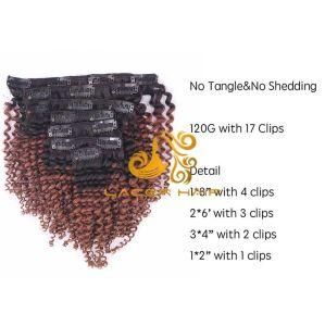 Kc33 Dark Auburn Brown Kinky Curly 8&quot;-26&quot; Remy Human Brazilian Hair in Stock