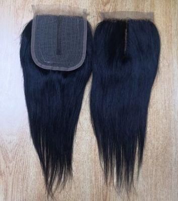 High Quality Virgin Remy Hair Hand Tied Closure 4X4, Middle Swiss Closure, Vietnamese Swiss Lace Closure