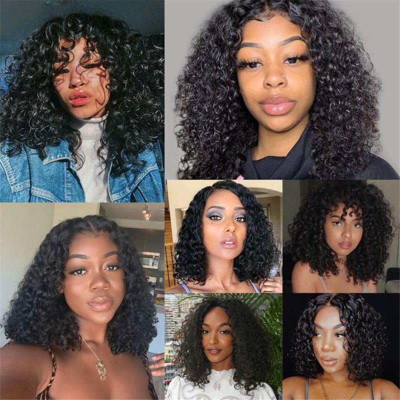 Factory Wholesale Full Frontal Closure Lace Wig Cuticle Aligned Brazilian Virgin Hair 150%180% Density HD Transparent Lace Front Human Hair Wig for Black Woman