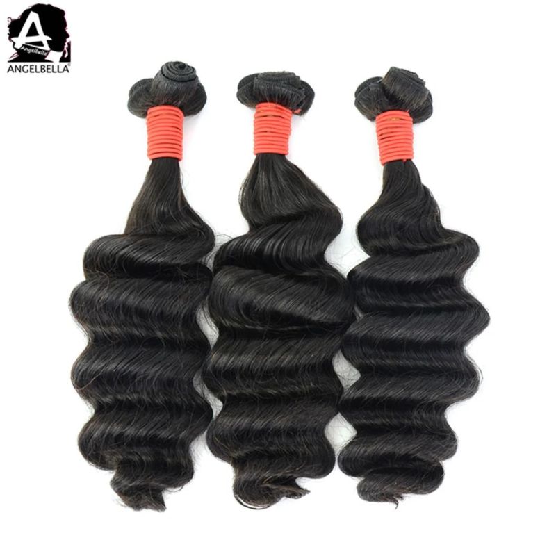 Angelbella Wholesales High Quality Cuticle Aligned Human Hair Natural Black Remy Hair Bundles