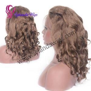 Hot Sale #6 Full Lace Wigs Brazilian Remy Human Hair Loose Wave Hair Human Hair Wigs with Free Shipping