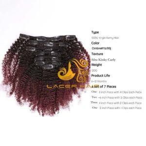 AC99j Red Wine Afro Kinky Curly 8&quot;-26&quot; Remy Human Brazilian Hair in Stock